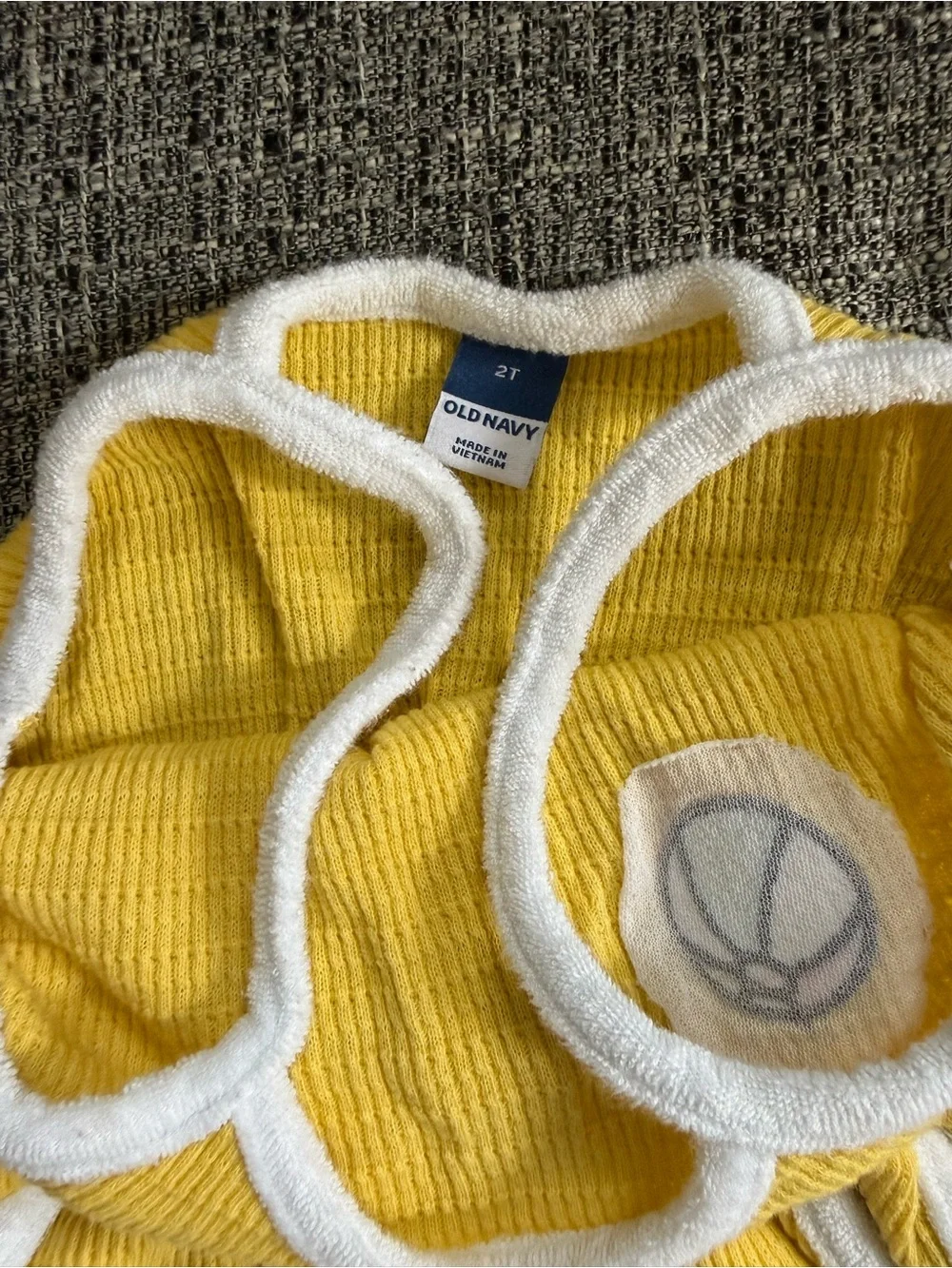Old Navy Yellow Terry Knit Tank Romper with Contrast Trim